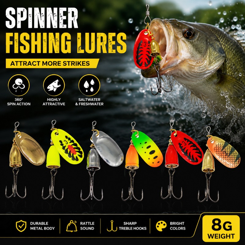 Fishing Lure Blade Bait - Metall-Spinner-Köder 8g mit rotierender Klinge und