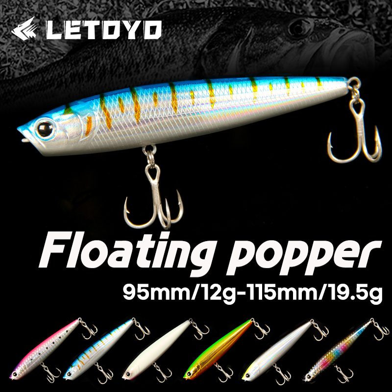 Fishing Lure Popper - LETOYO 12g/19,5g Schwimmende Popper Köder Weitwurf